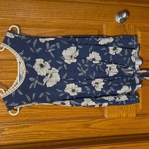 Floral Navy Tank Top